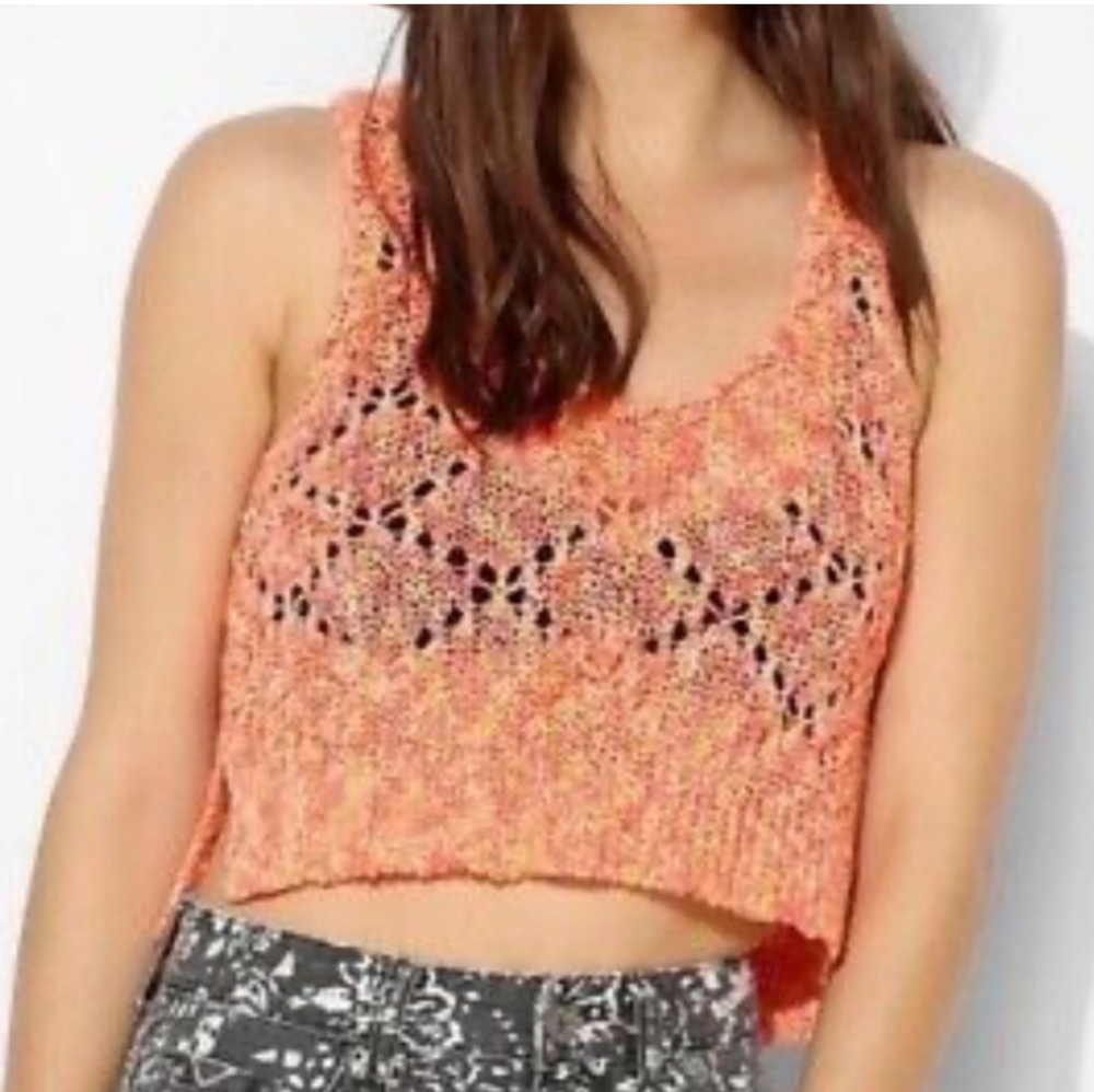 ANTHROPOLOGIE x STARING AT STARS Cropped Open Knit Scoop Neck Tank